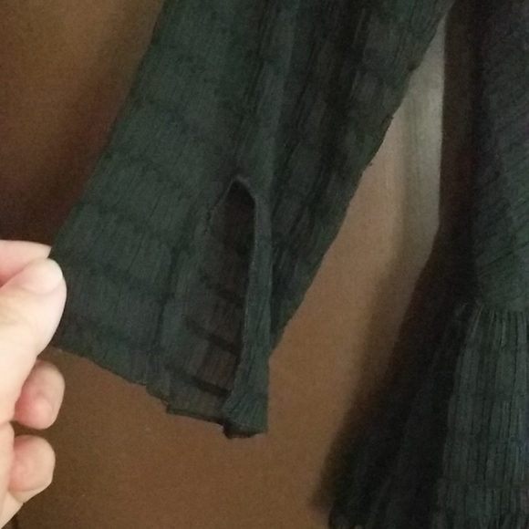 Zara Ruffle Stripes Chiffon Shirt - Picture 5 of 7